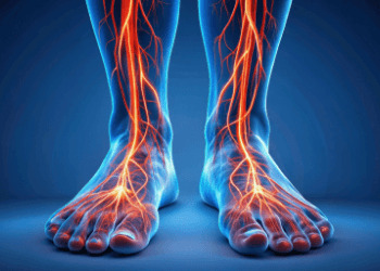 blood circulation struct in the legs and foot 