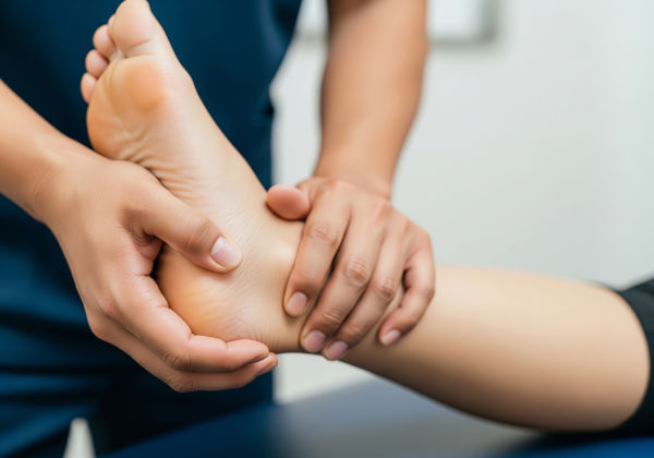 podiatrist examines patient | chronic ankle pain