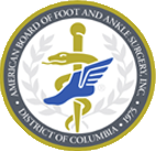 Logo Recognizing Marvel Foot and Ankle Centers's affiliation with American Board of Foot and Ankle Surgery